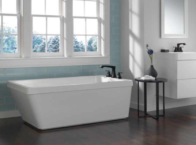 Delta Ashlyn® Roman Matte Black Tub Trim-3