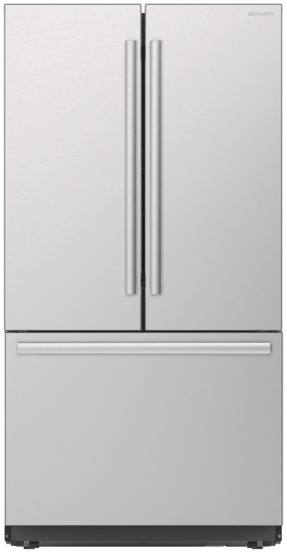 Sharp 36" Stainless Steel Counter Depth French 3-Door Refrigerator with Internal Water Dispenser-0