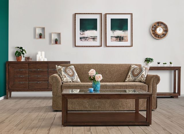 Michael Amini® Carrollton Rustic Ranch Sideboard and Mirror-1