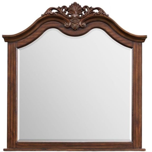 Elements International Northridge Cherry Dresser and Mirror Set-3