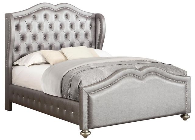 Coaster® Belmont Metallic Platinum King Upholstered Bed-0
