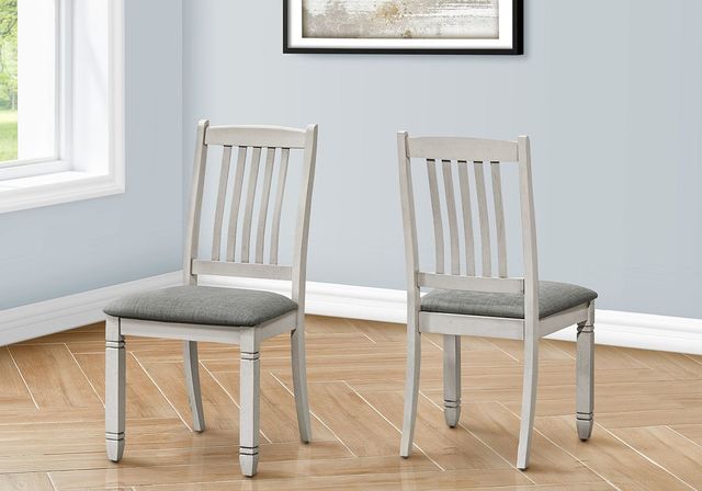 Monarch Specialties Inc. 2-Piece Grey Upholstered Dining Chair Set-1