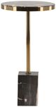 Dovetail Furniture Neve Black Side Table with Black/Brass Base-1