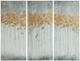 Olliix by Madison Park Dewy Forest 3 Piece Grey Abstract Gel Coat Canvas with Metallic Foil Embellishment Set-0