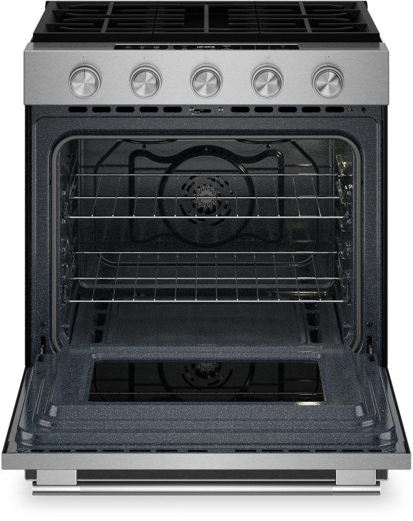 KitchenAid® 30" 5-Element FingerPrint Resistant Stainless Steel Slide-In Gas Range-1