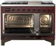 Ilve® Majestic III 48" Burgundy Pro Style Dual Fuel Liquid Propane Range with Triple Glass Door and Burnished Trim-4