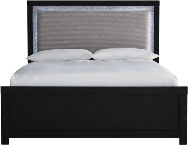 Signature Design by Ashley® Maeling Black Queen Upholstered Panel Bed-2