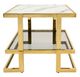 Sagebrook Home Glass Top Side Table with Gold Frame-0