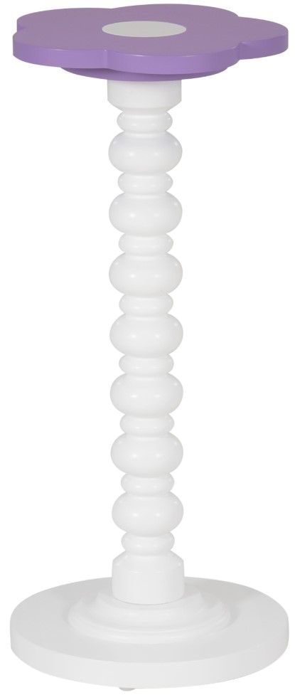 Linon Violet Purple Tall Table with White Base-0