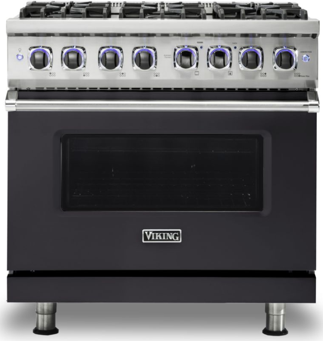 Viking® 7 Series 35.88" Graphite Gray Pro Style Dual Fuel Range-0