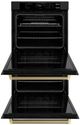 ZLINE Autograph Edition 30" Black Stainless Steel with Champagne Bronze Helix Handles Professional True Convection Double Wall Oven with Air Fry and Self Clean-2