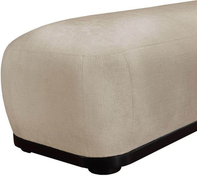 Meridian Furniture Calum Beige/Black Chenille Fabric Bench-3
