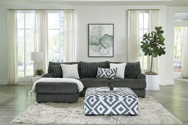 Albany Industries 2-Piece Tweed Gunmetal Left-Arm Facing Sectional-1