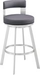 Armen Living Flynn Gray/Silver Swivel Counter Stool-0