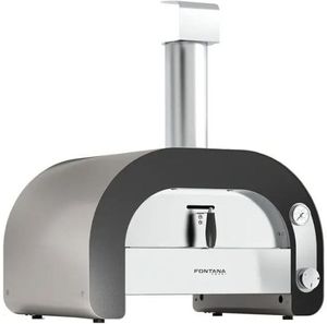 Front view of the Fontana Forni Maestro 60 30" Stainless Steel Gas Pizza Oven