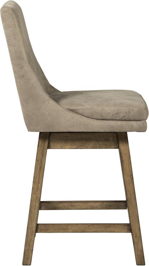 Signature Design by Ashley® Tallenger Beige Upholstered Swivel Bar Stool -2
