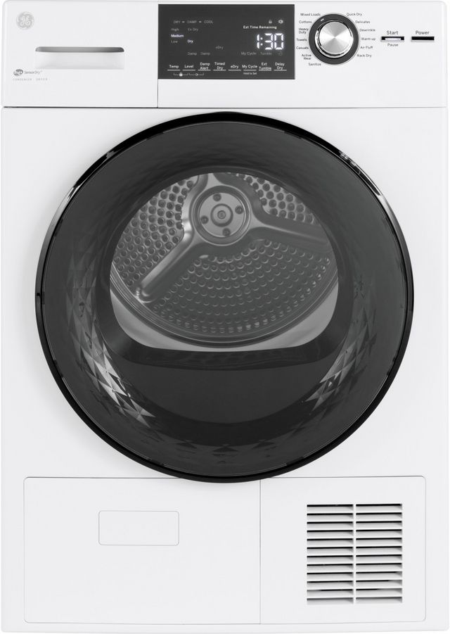 GE® 4.1 Cu. Ft. White Front Load Ventless Electric Dryer