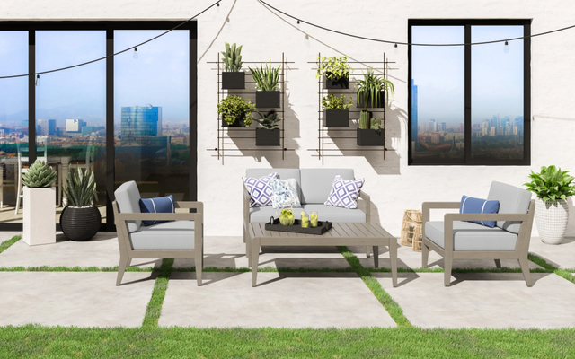 homestyles® Sustain 4-Piece Gray Outdoor Loveseat Set-4