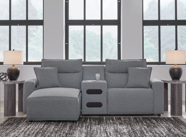 Signature Design by Ashley® Modmax II 3-Piece Pepper/Salt Modular Power Reclining Sectional and Chaise with Audio System-4