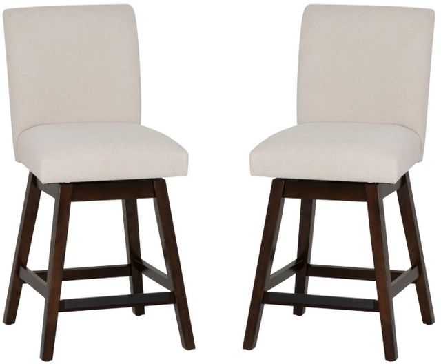 Linon Cohen 2-Piece Natural Upholstered Counter Stool Set-0