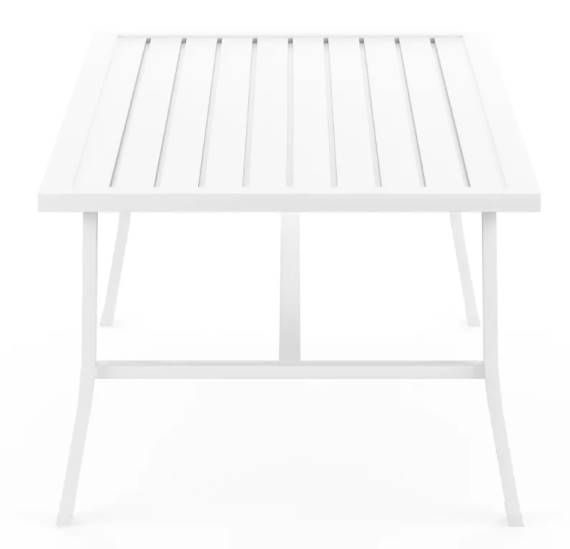 Sunset West Bristol Satin White Aluminum Outdoor Coffee Table-2