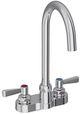 Elkay Chrome 4" Centerset Exposed Deck Laminar Flow Faucet with 5" Gooseneck Spout and 2" Lever Handles-0