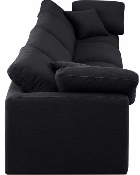 Meridian Furniture Indulge 4-Piece Black Linen Sofa-2