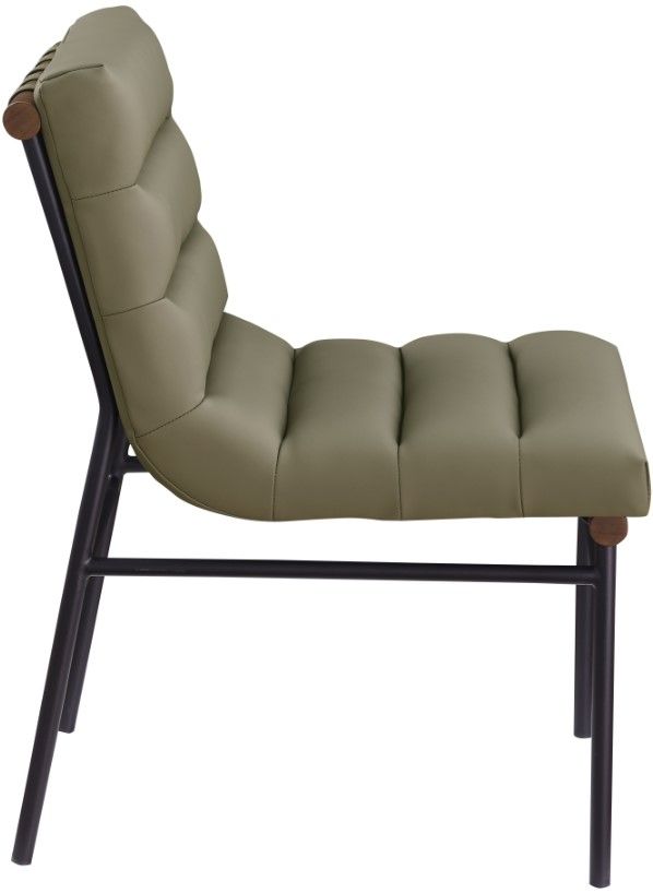 Meridian Furniture Burke Olive/Black Vegan Leather Dining Chair-2