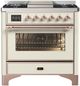 Ilve® Majestic III 36'' Custom Pro Style Dual Fuel Liquid Propane Range with Triple Glass Door and Copper Trim-3