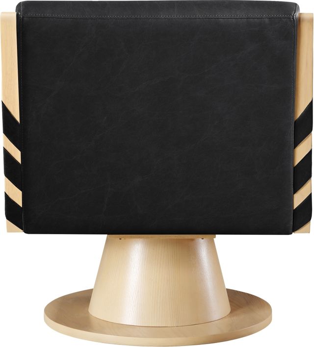 Meridian Furniture Millwin Black/Natural Vegan Leather Swivel Accent Chair-3