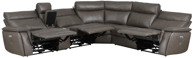 Homelegance® Maroni 6-Piece Dark Brown Curved Power Reclining Sectional-3