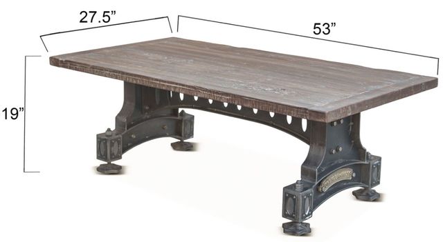 Home Trends & Design Old Mill Natural Patina Coffee Table-3