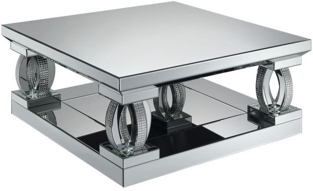 Coaster® Amalia 2-Piece Silver Mirrored Occasional Table Set-4