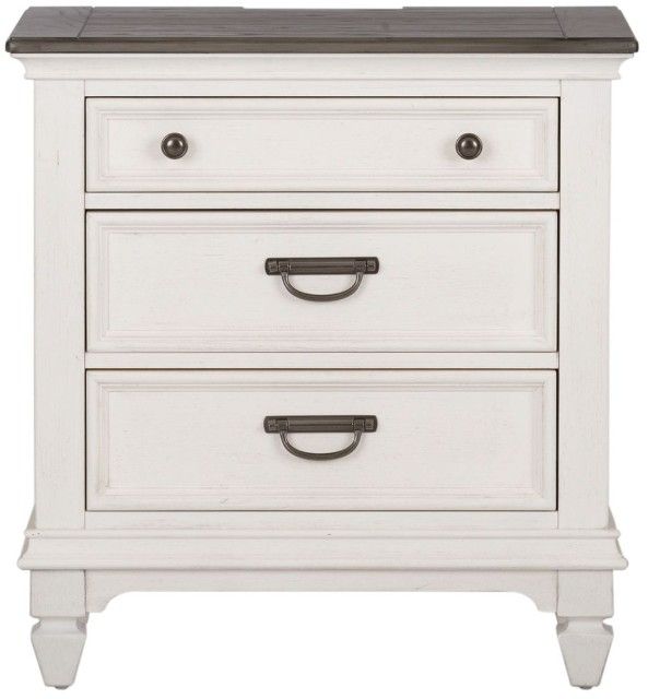 Liberty Furniture Allyson Park Charcoal/Wirebrushed White Nightstand-3