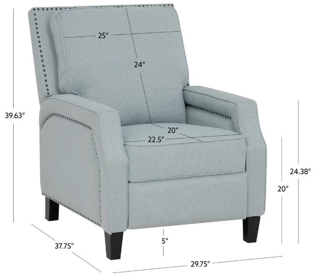 Powell® Portico Ice Blue Manual Recliner-4