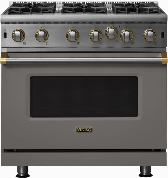 Viking® 5 Series 36" Damascus Gray Pro Style Gas Range-0