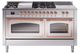 Ilve® Nostalgie II Noblesse 60'' Stainless Steel Pro Style Dual Fuel Range with Copper Trim-0