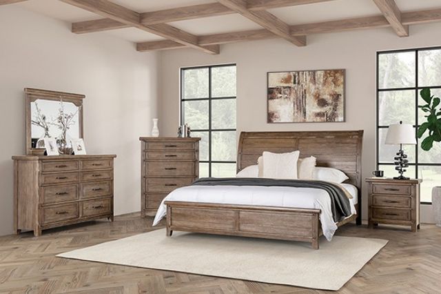 Furniture of America® Merthyr 4-Piece Brown Queen Bedroom Set-0