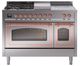 Ilve® Nostalgie II Noblesse 48'' Stainless Steel Pro Style Dual Fuel Range with Copper Trim-0