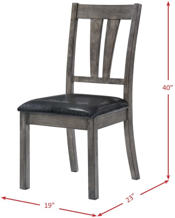 Elements International Nathan 6-Piece Black/Gray Dining Set-4