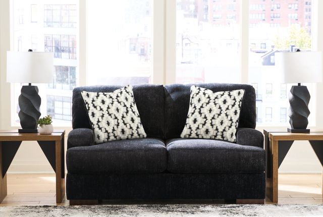 Benchcraft® Whitmore Manor Black Pearl Loveseat-1