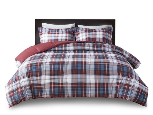 Olliix by Madison Park Essentials Parkston Red Twin/Twin XL 3M Scotchgard Down Alternative All Season Comforter Set-1