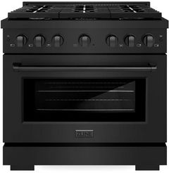 ZLINE 36" Black Stainless Steel Pro Style Gas Range