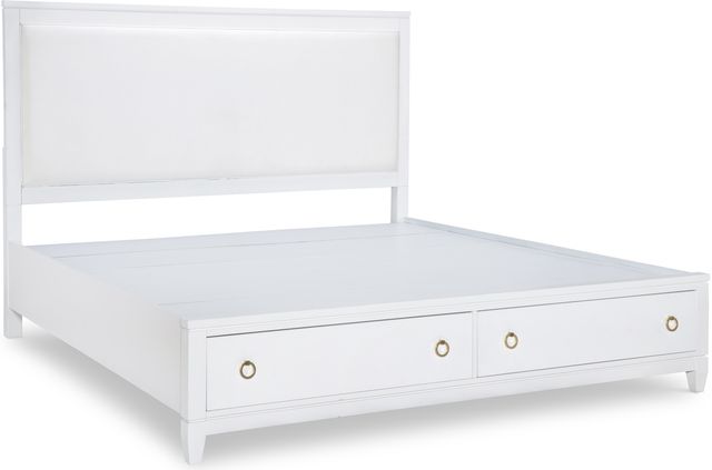 Legacy Classic Summerland White King Upholstered Panel Storage Bed-3