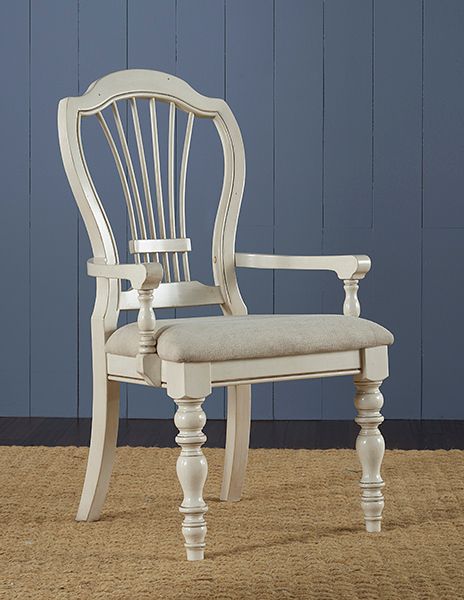 HH2 Home Pine Island 2-Piece Old White Wheat Arm Chair Set-1