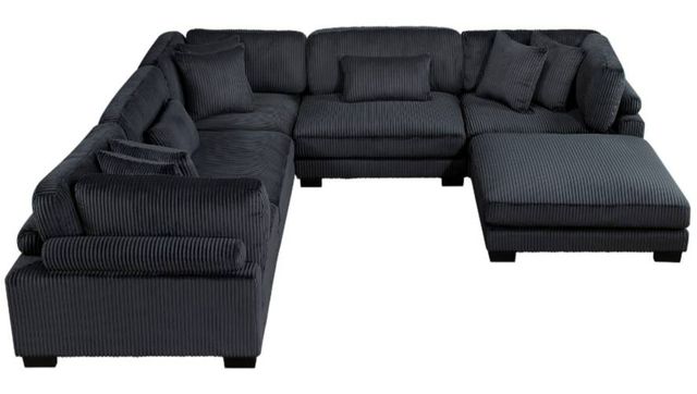 Homelegance® Traverse 6-Piece Black Modular Sectional with Ottoman-2