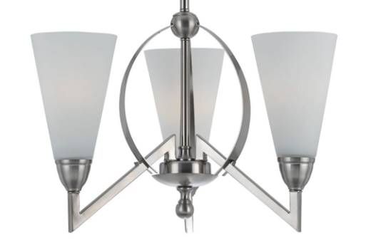 Cal® Lighting & Accessories Canroe 3-Light Brushed Steel Chandelier-1