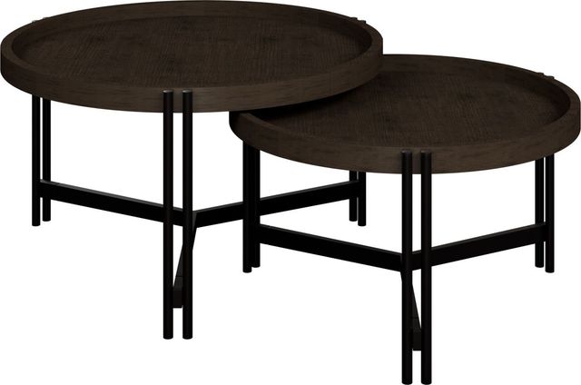 Emerald Home Huron Dark Cocoa Nesting Coffee Table with Black Base-4