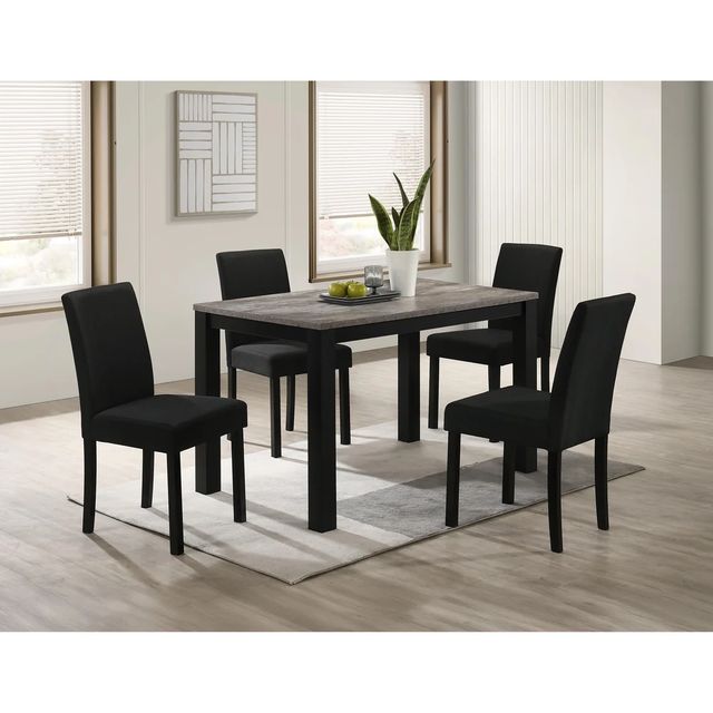 Crown Mark Resia Concrete Top Dining Table with Black Base-2