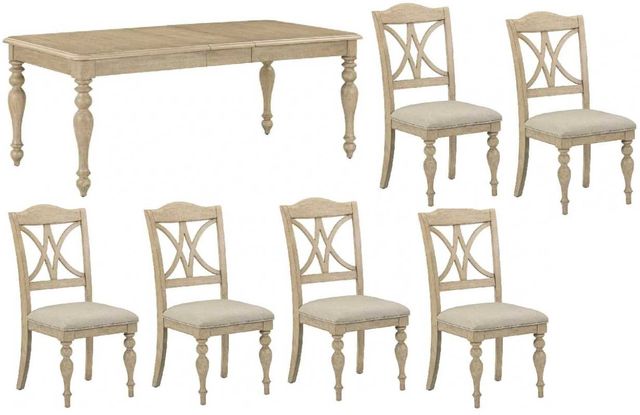 Liberty Furniture Summer House 7-Piece Sand Dune Rectangular Dining Table Set-0